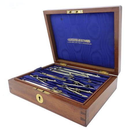 Air Ministry drawing/navigational instruments, cased