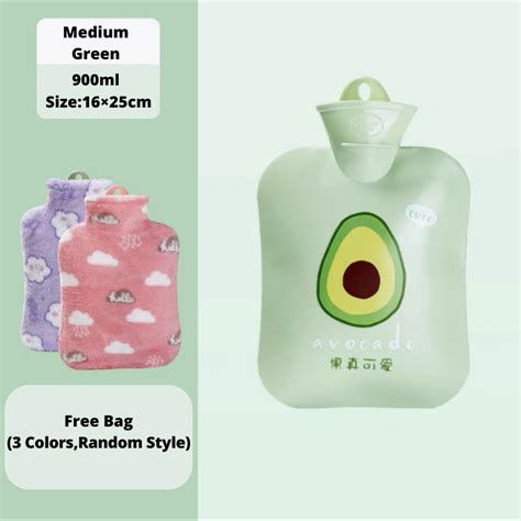 SG Ml Ml Ml Leak Proof Hot Water Bag With Removable Plush Cover For Cramps Pain