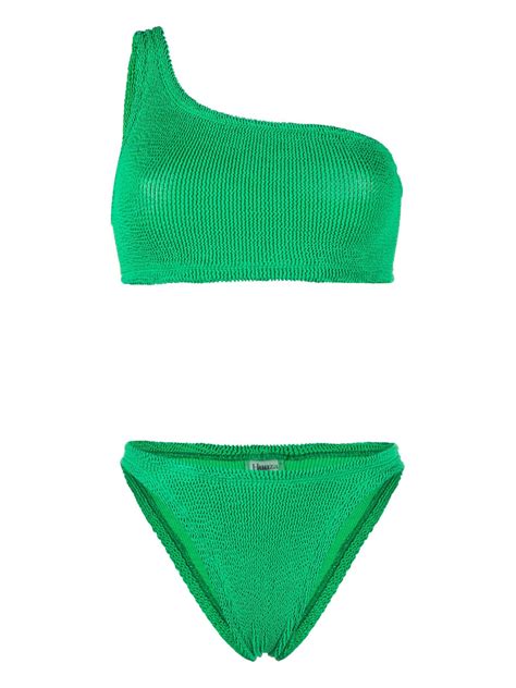 Hunza G Nancy Crinkle Bikini Set In Green Lyst UK