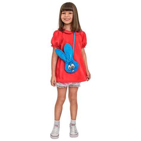 Fantasia Mônica Roupa Turma da Mônica Infantil Vestido Shorts e