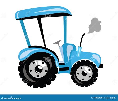 Un Tractor De Dibujos Animados Dibujo Vectorial De Un Tractor Azul