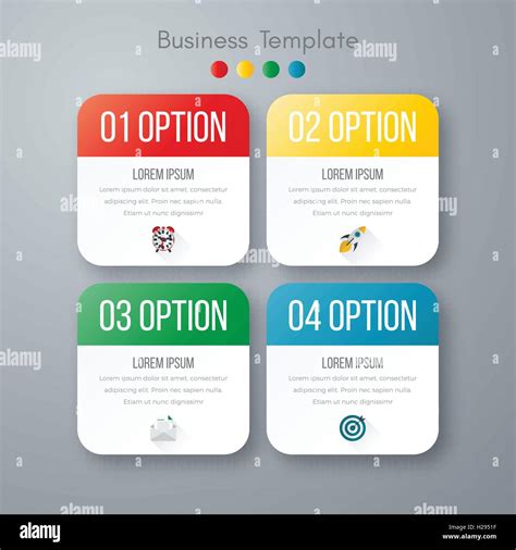 Vector Illustration Of Four Square Infographics Stock Vector Image