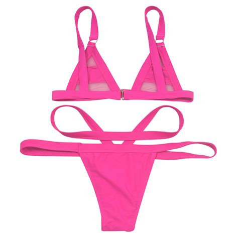 Fashion Sexy Hot Pink Bandage Swimsuit BK9404