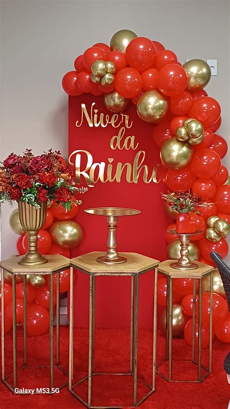 Decoração Vermelho E Dourado Simples - decoração vermelho e dourado... | Decoração vermelho e dourado ...