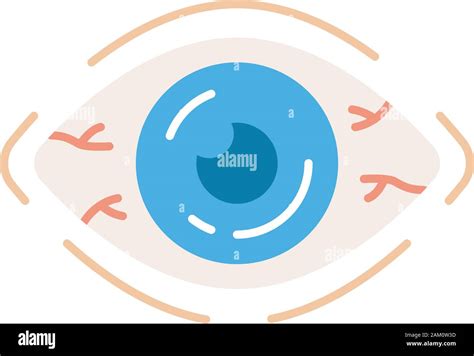 Conjuntivitis Alérgica Diseño Plano Larga Sombra Icono En Color Primavera Verano De Polen