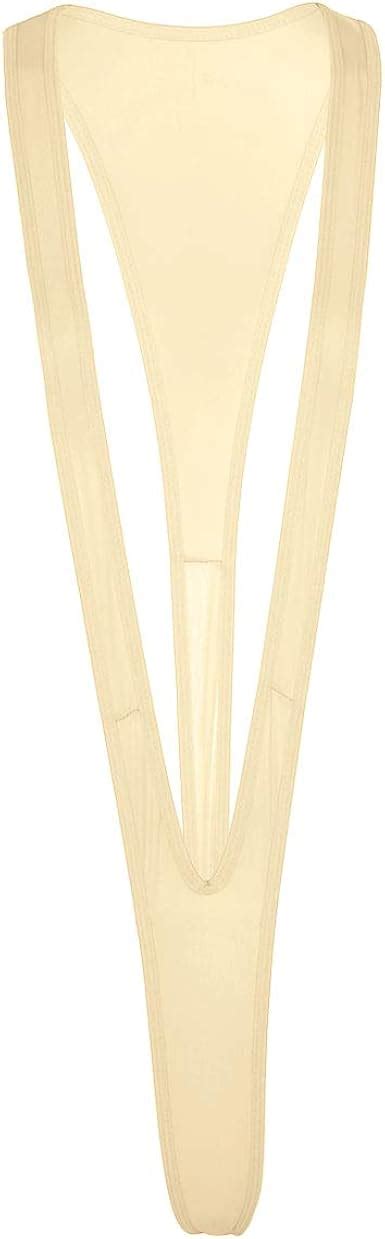 Jeatha Damen Durchsichtig Monokini Einteiler Bikini Offen Schritt Strings Tanga Dessous Lingerie