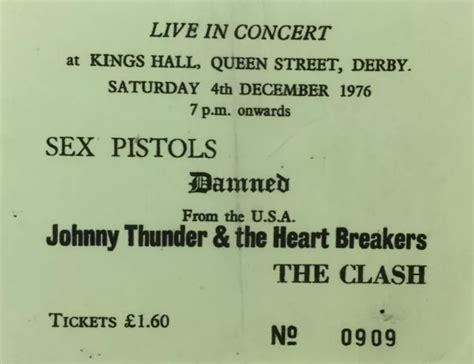 THE SEX PISTOLS DAMNED CLASH Kings Hall Derby Concert Ticket Reprint PicClick UK