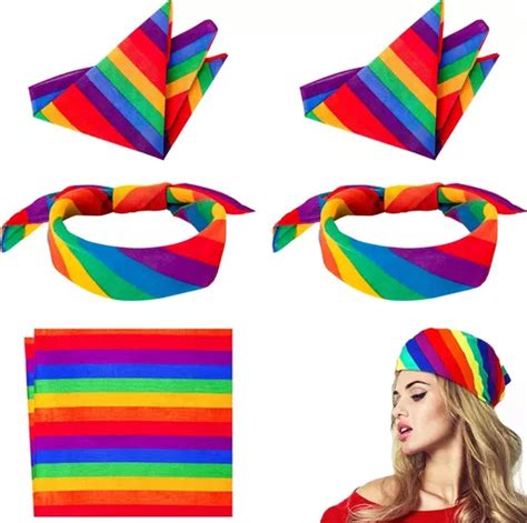 12pcs Lgbt Pañuelo Orgullo Gay Arcoiris Bandera Pride Meses sin interés