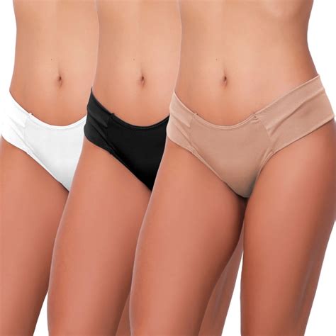 KIT 3 Calcinha Lateral Larga Básica Lingerie de Microfibra Tanga Dia a Dia Conforto Shopee Brasil