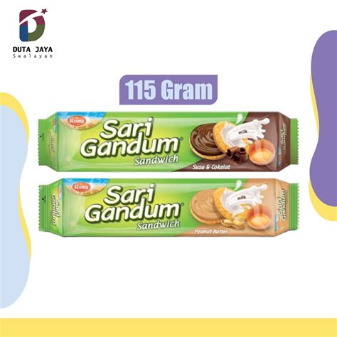 Jual Roma Sari Gandum Biskuit Sandwich Cokelat Dan Peanut 115 Gram