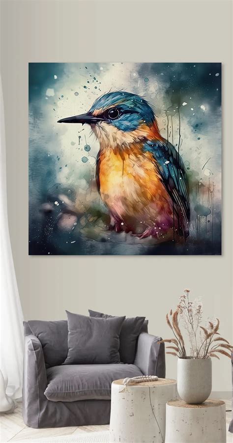 Leinwandbild Vogel Im Aquarellstil N S32313 Online Shop Uwalls De