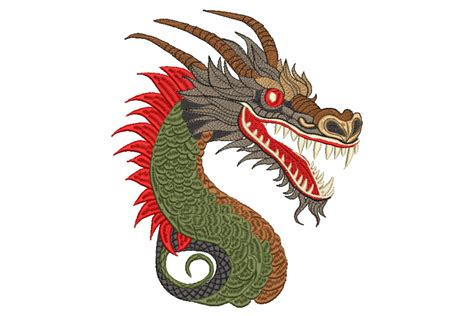 Green Chinese Dragon · Creative Fabrica