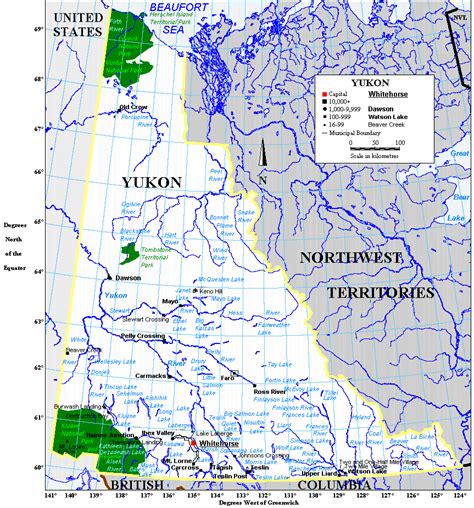 Map of the Yukon | Vuntut national park, Yukon, Kluane national park