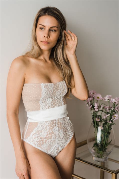 Bridal Lingerie Bodysuit Sexy Lace Lingerie Bodysuit Bridal Lingerie Honeymoon Strapless Lace