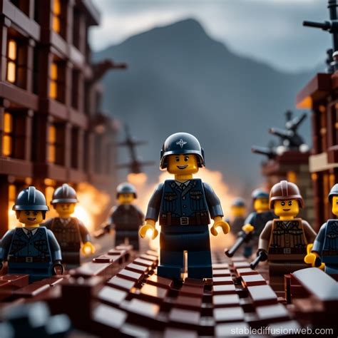Lego World War: Imaginative Conflict Scenario | Stable Diffusion Online
