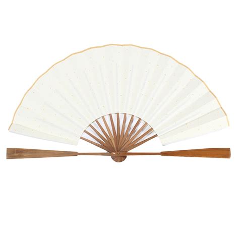 Apooke Blank White Hand Fan HollowOut Rice Paper Chinese Folding Fan