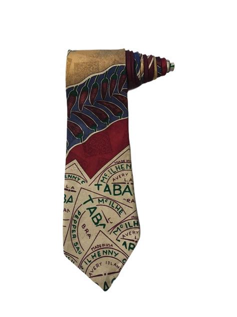 Tabasco Sauce Logo Hot Chili Peppers Silk Novelty Vintage Necktie