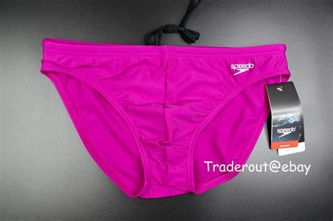 Speedo Men Levante Pink Solar Swim Brief Bikini Swimwear Size Ebay