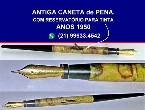 Caneta Antiga De Pena - ANTIGA CANETA DE PENA ANOS 1950 - BRINQUEDOS ANTIGOS NOVOS