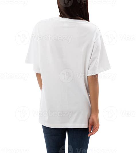 Young Woman In White Oversize T Shirt Mockup Cutout Png File 12487214 Png