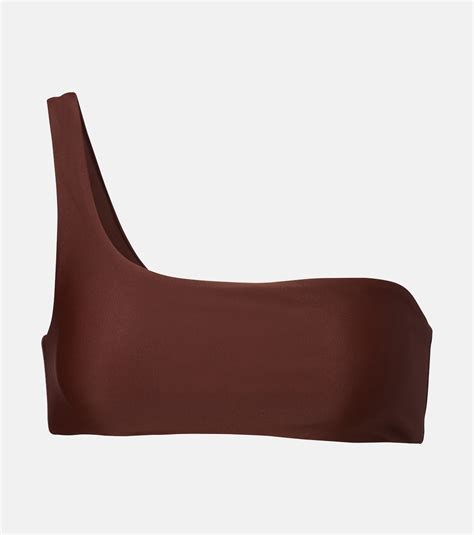 Eliza One Shoulder Bikini Top In Brown Jade Swim Mytheresa