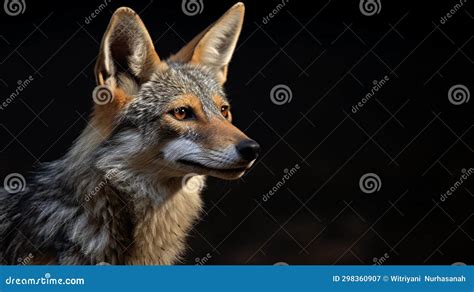 Black Backed Jackal Isolated On White Background Generative Ai Royalty