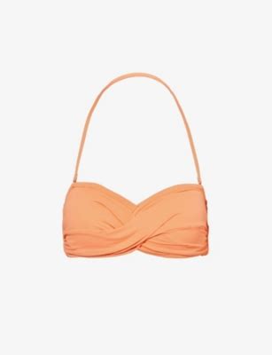 SEAFOLLY Collective Twist Bandeau Recycled Nylon Blend Bikini Top Selfridges