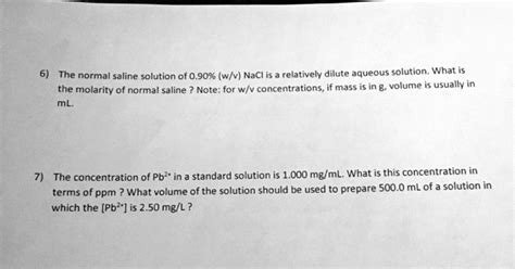 SOLVED The Normal Saline Solution Of 0 90 W V NaCl Is Relatively