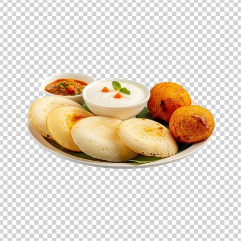 Delicious Ghee Roast Dosa And Idli On A Transparent Background