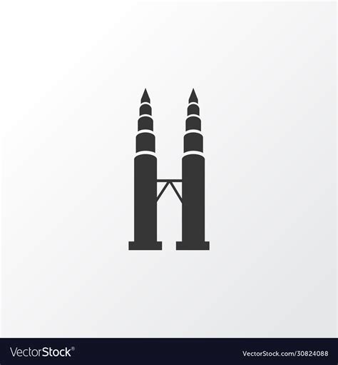 Petronas Twin Towers Icon Symbol Premium Quality Vector Image