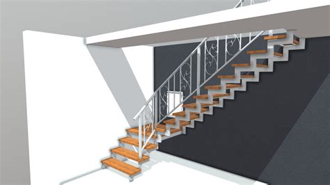Лестница Светлана с площадкой - 3D model by ТриСтупени.рф (@tri-stypeni ...