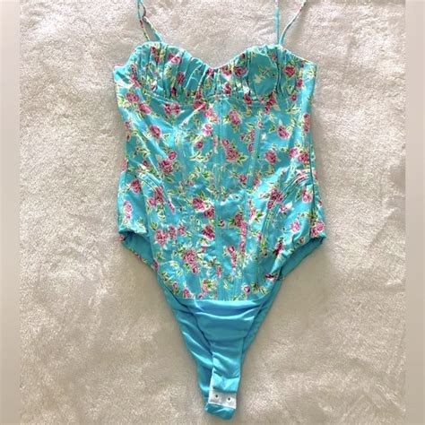 Zara Tops Zara Corset Style Floral Thong Bodysuit Poshmark