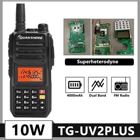 10KM TG-UV2 Plus Walkie Talkie 10W QuanSheng TG-UV2 Plus Long Range ...
