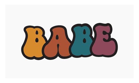 Premium Vector Babe Wedding Quote Retro Wavy Typography Sublimation Svg On White Background