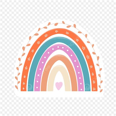 Boho Rainbows PNG Image Soft Color Boho Rainbow Rainbow Sticker