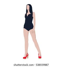 Tall Sexy Brunette Woman Dark Lingerie Stock Vector Royalty Free 538559887 Shutterstock