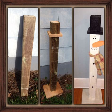 Fence Post Snowman Diy Christmas Decor Fence Post Crafts Diy Snowman