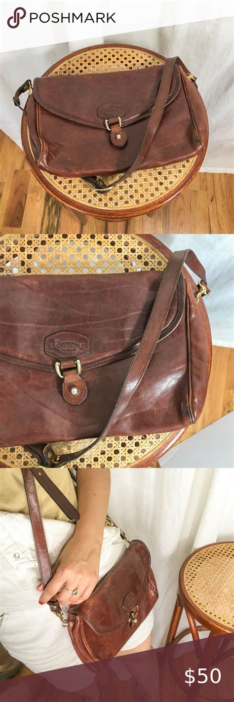 Vintage Oroton Aussie Brown Leather Crossbody Bag Oroton Australia