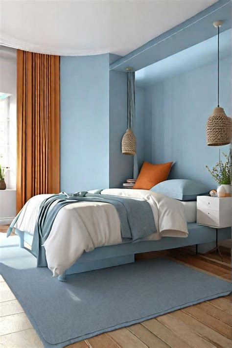 Vibrant Bedroom Oasis Teal Orange Palette With Bed Chair And