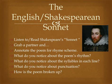 Ppt The English Shakespearean Sonnet Powerpoint Presentation Free Download Id 2933501