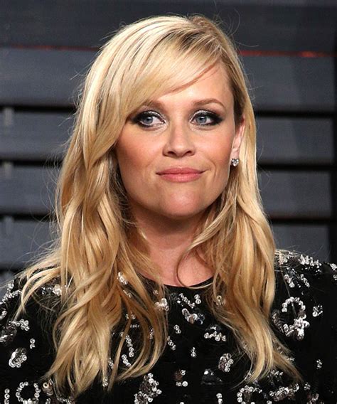 Reese Witherspoon Long Wavy Light Blonde Hairstyle With Side Swept Bangs