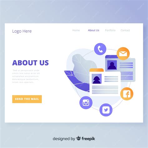 Premium Vector About Us Landing Page Design