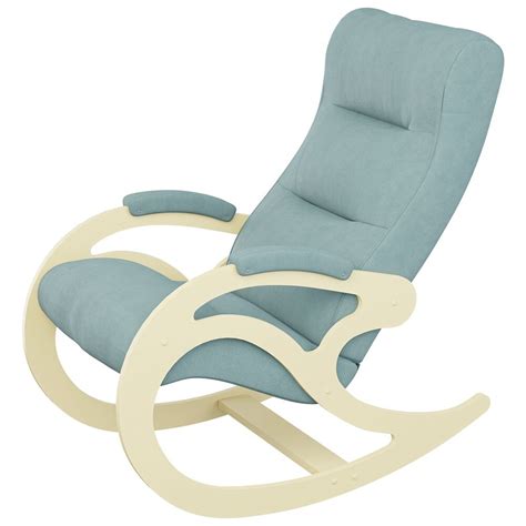 Кресло-качалка мягкое с подлокотниками дуб шампань, голубое "Каула ...