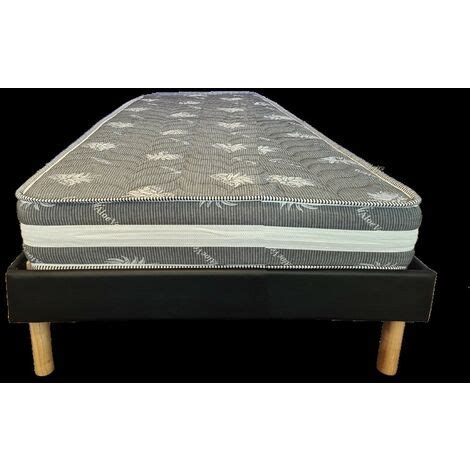 Matelas sommier noir Orthopedique 80x200 x 22 cm Très ferme Face