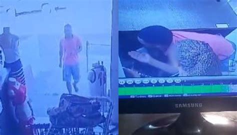 VÍDEO Assaltante leva celular de atendente e R 500 da loja no dia do