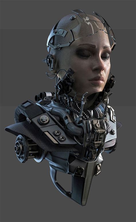 Artstation Cyborg Bust Rory BjÖrkman Cyborgs Art Cyborg Robot Art