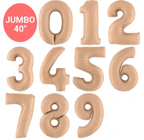 Inflated Inch Satin Nude Birthday Balloon Numbers Confetti Balloons