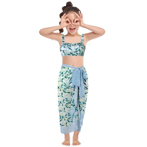 Xmarks Mother And Daughter Piece Swimsuit Ruffle Floral Print Vintage Bikini Swimwear With