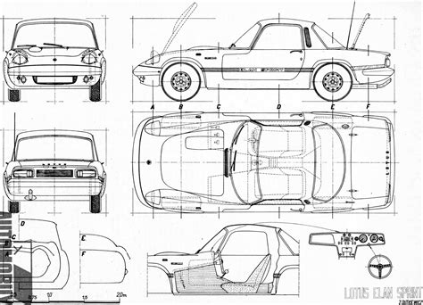 Lotus Elan Sprint 1972 Blueprint - Download free blueprint for 3D modeling