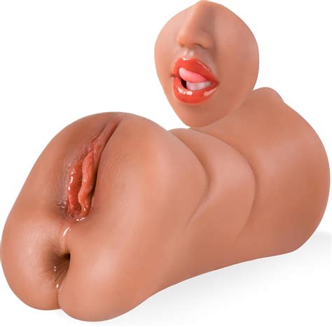 Amazon 3 In 1 Pocket Pussy Lifelike Male Masturbator Brown Thick Meaty Male Sex Toy